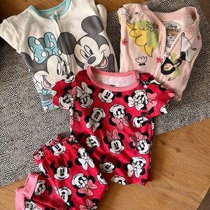 Disney Toddler Girl Pajamas Bundle